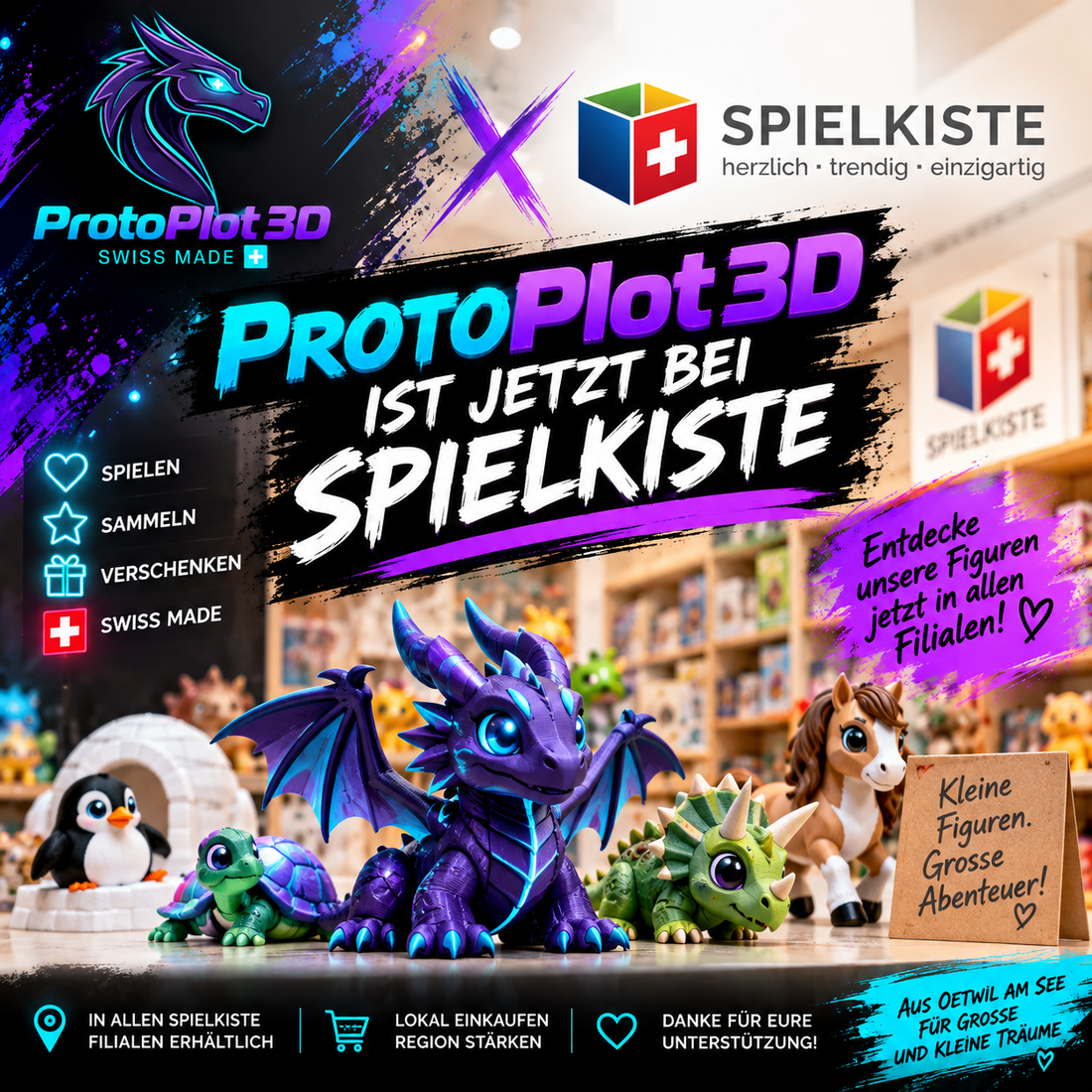 ProtoPlot3D jetzt bei Spielkiste – unsere Figuren erobern den Schweizer Spielwarenhandel - ProtoPlot3D