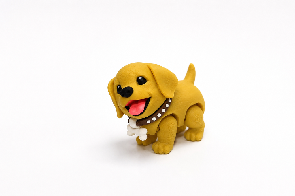 Gelbe Labrador-Tierfigur mit beweglichen Gelenken