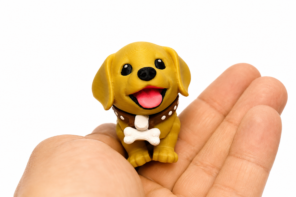 Grösse der Labrador-Figur in einer Erwachsenenhand