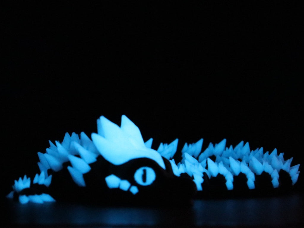 ProtoDragon BlackDiamond - 3D Printed Dragon - Glow in the Dark - Articulated - Toy Dragon - Swiss Made