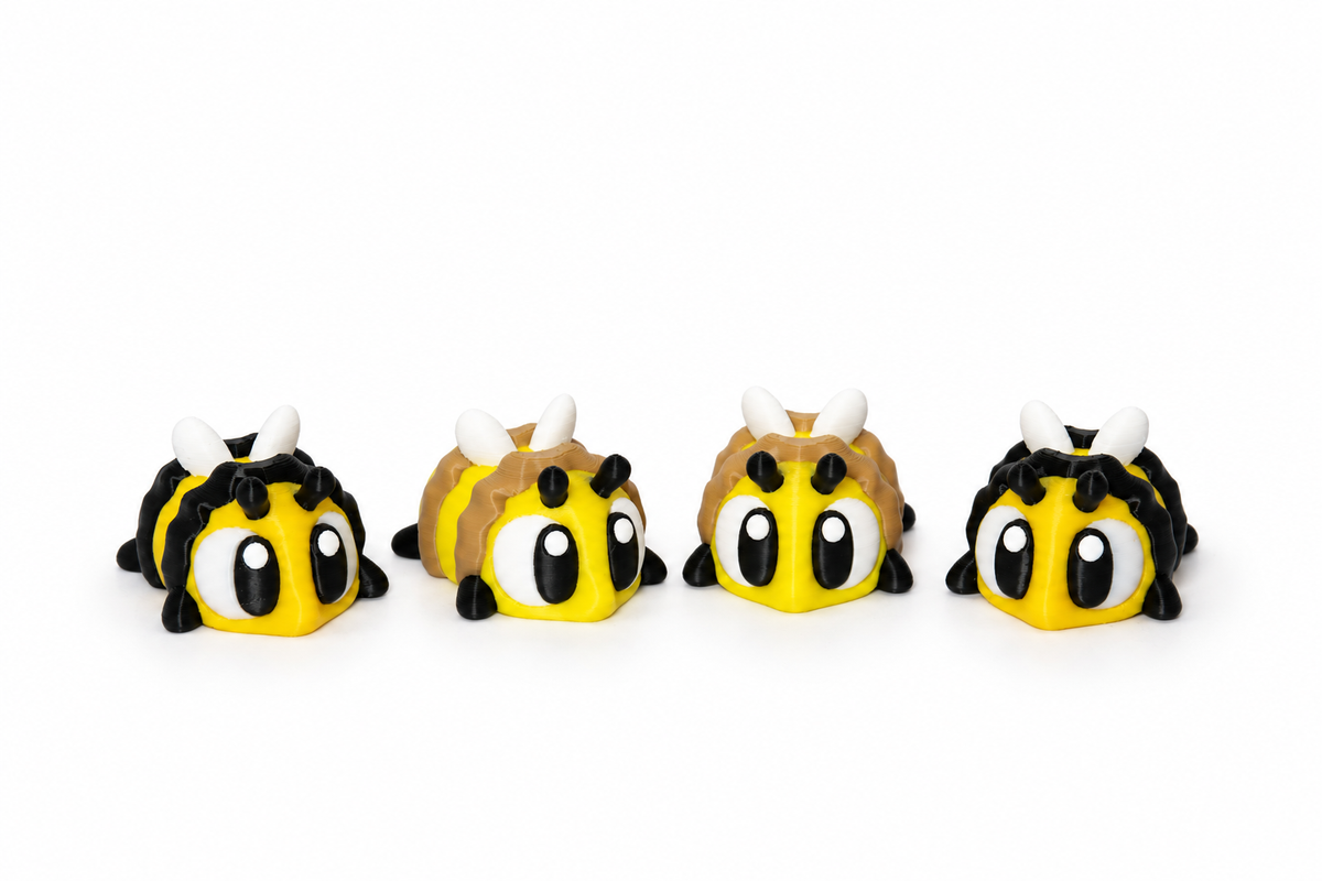 Set mit beweglichen Bienenfiguren in Braun Gelb zum Spielen und Sammeln