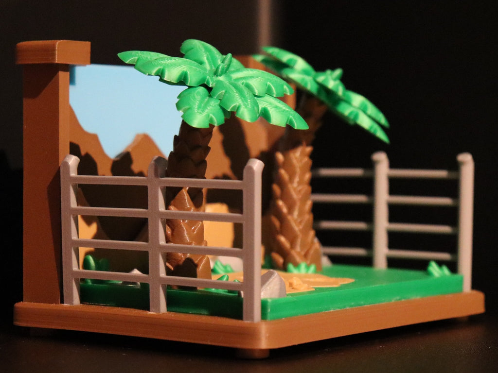 BabyDinos Gehege – Szene mit Palmen 🌴 - Protoplot3D