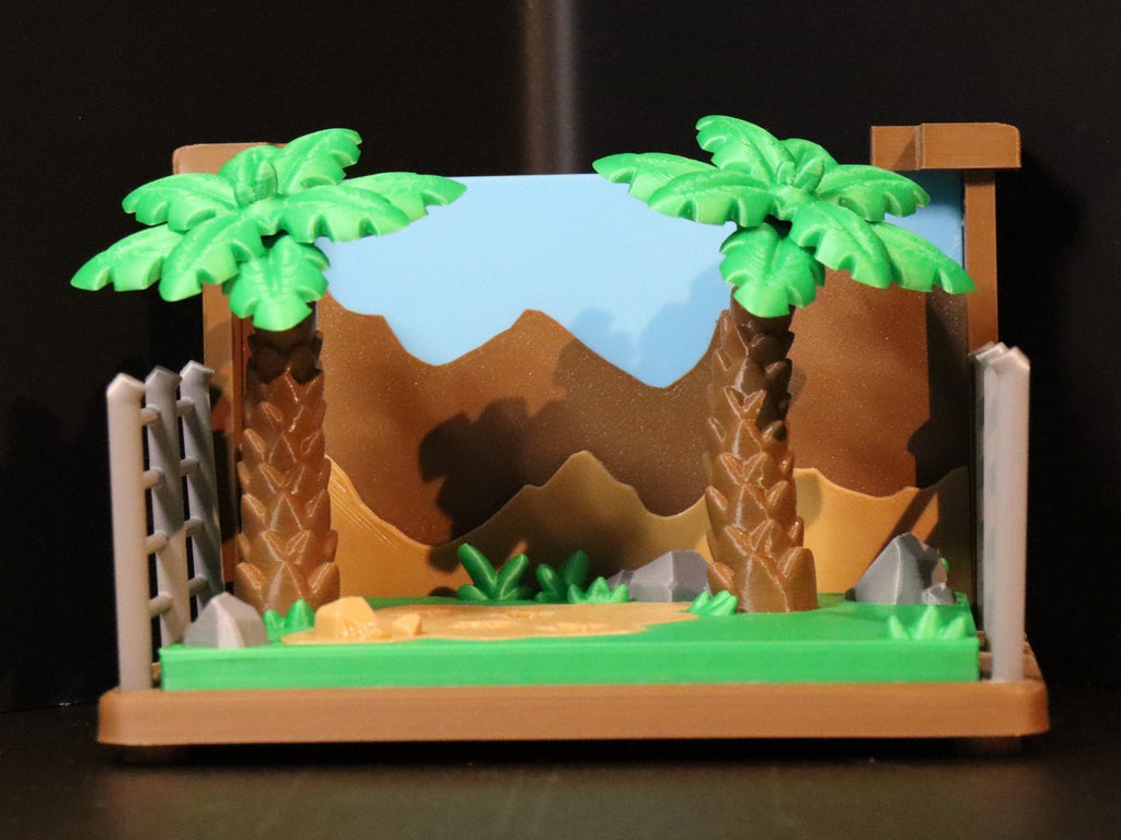 BabyDinos Gehege – Szene mit Palmen 🌴 - Protoplot3D