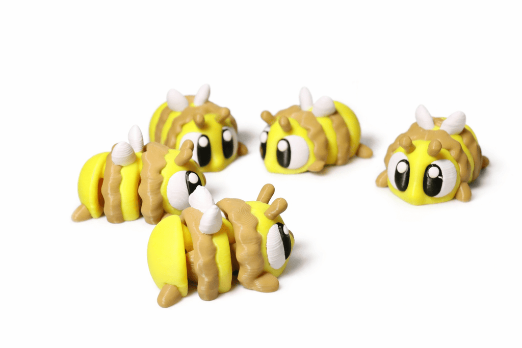 Bienen Figuren Set – 3D Druck Spielzeug – Mini Bienen – Tierfiguren – Swiss Made - Protoplot3D