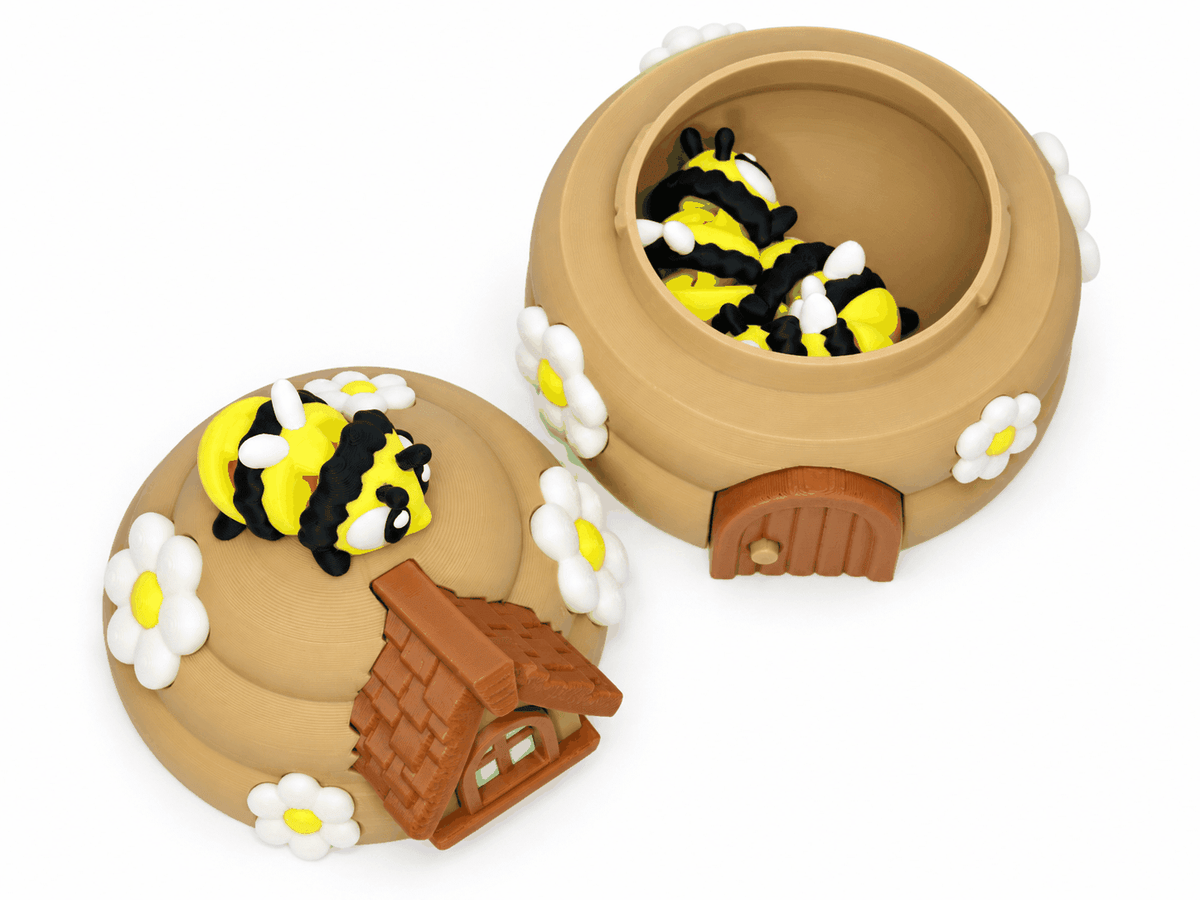 Bienenhaus Spielset | 3D-Spielset mit 3 Bienen - ProtoPlot3D