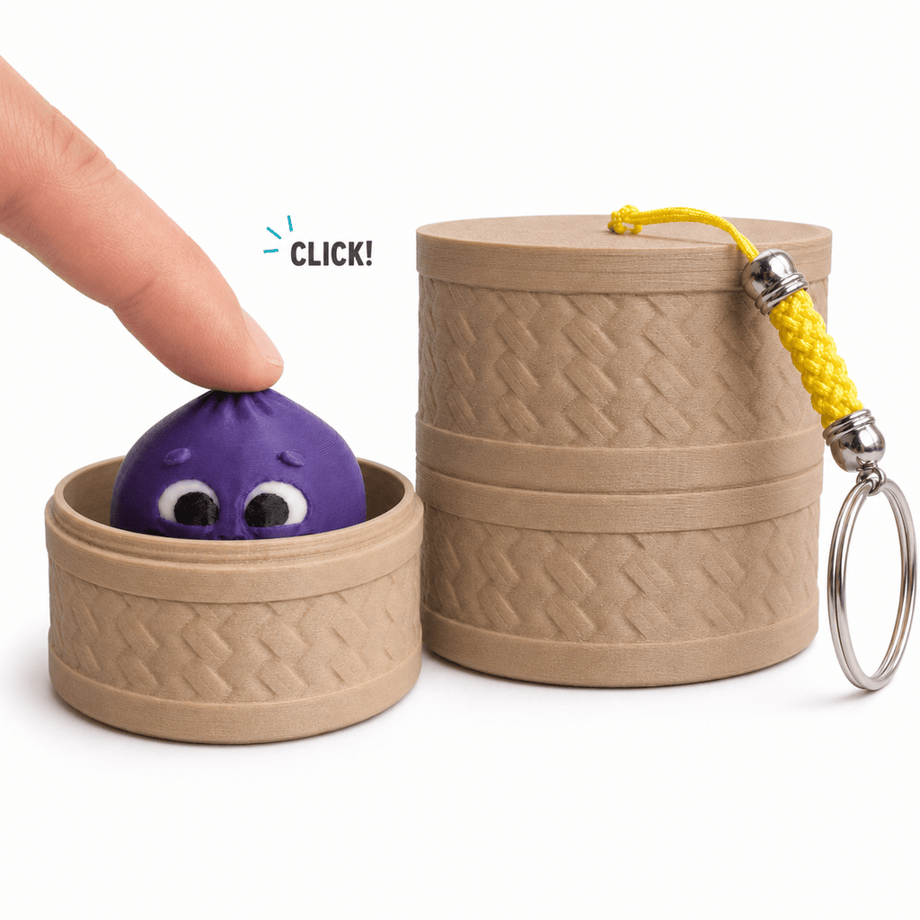 Dumpling Clicker Schlüsselanhänger mit Schraubbox - ProtoPlot3D