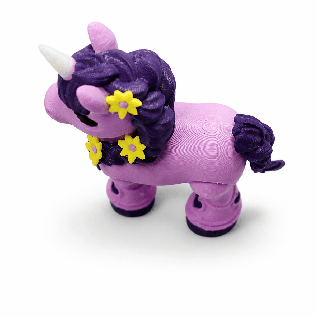 Einhorn Blütenzauber – Bewegliche 3D-Druck-Figur - ProtoPlot3D