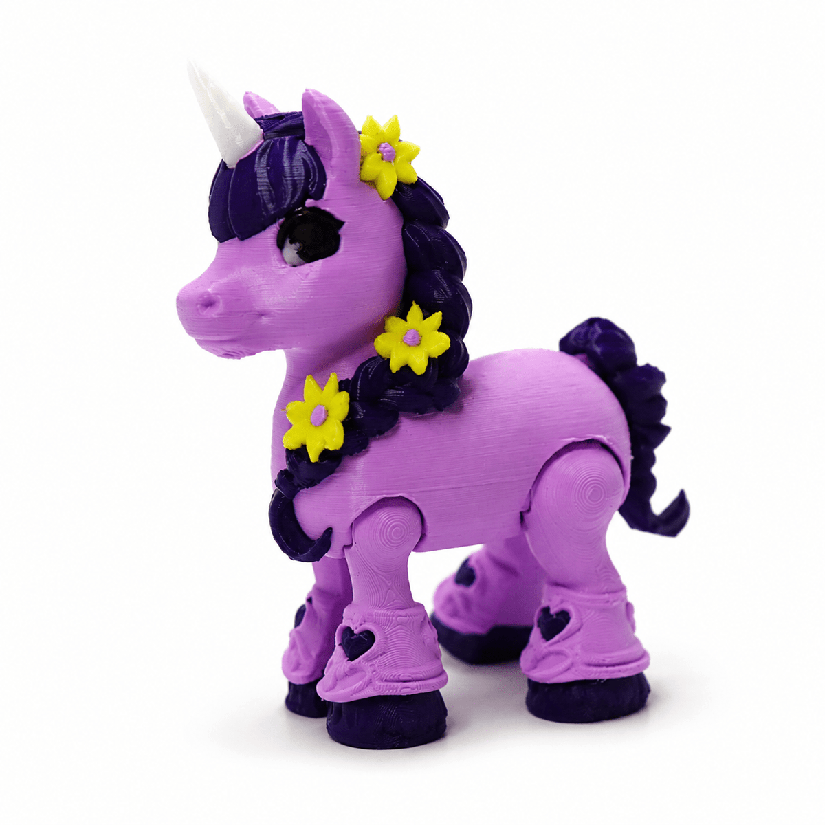 Einhorn Blütenzauber – Bewegliche 3D-Druck-Figur - ProtoPlot3D