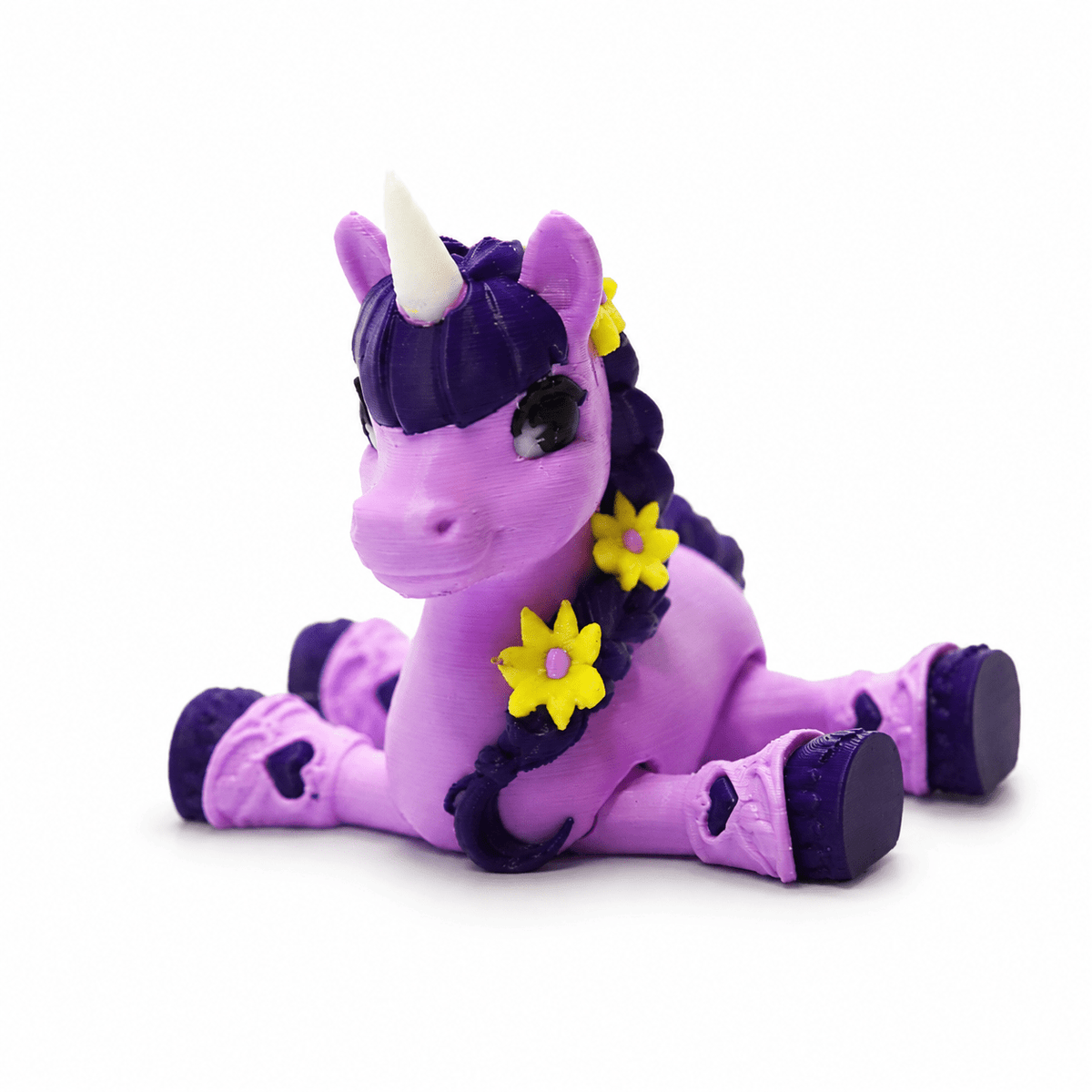 Einhorn Blütenzauber – Bewegliche 3D-Druck-Figur - ProtoPlot3D