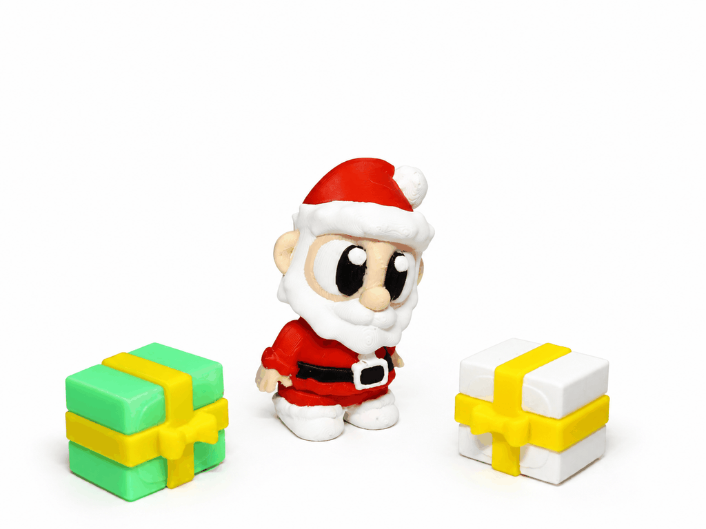 Weihnachtsmann Figur mit zwei Weihnachtsgeschenken