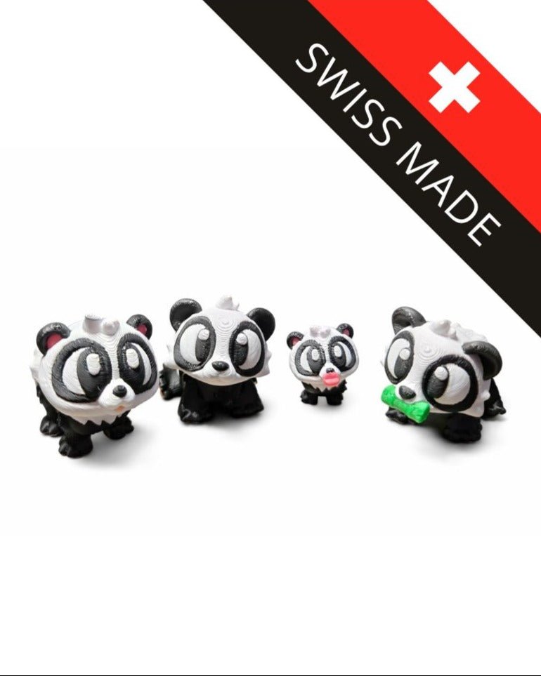 Panda Figuren Set & Einzelfiguren – 3D Druck Spielzeug – Swiss Made - Protoplot3D