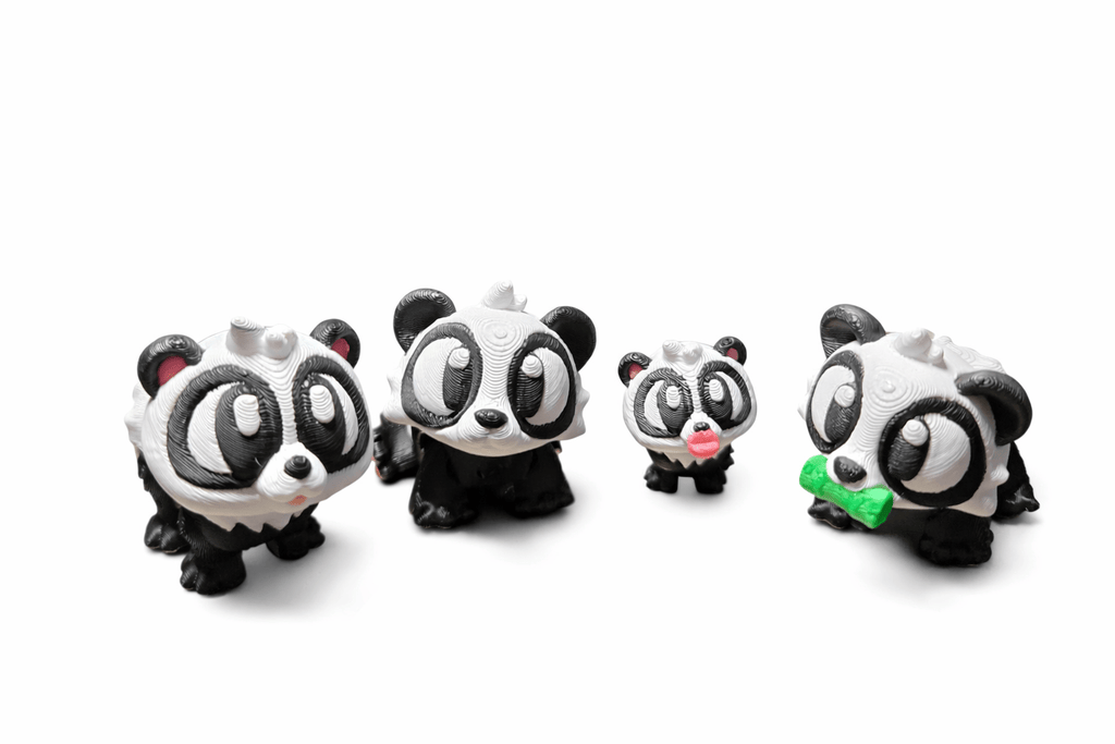 Panda Figuren Set & Einzelfiguren – 3D Druck Spielzeug – Swiss Made - Protoplot3D