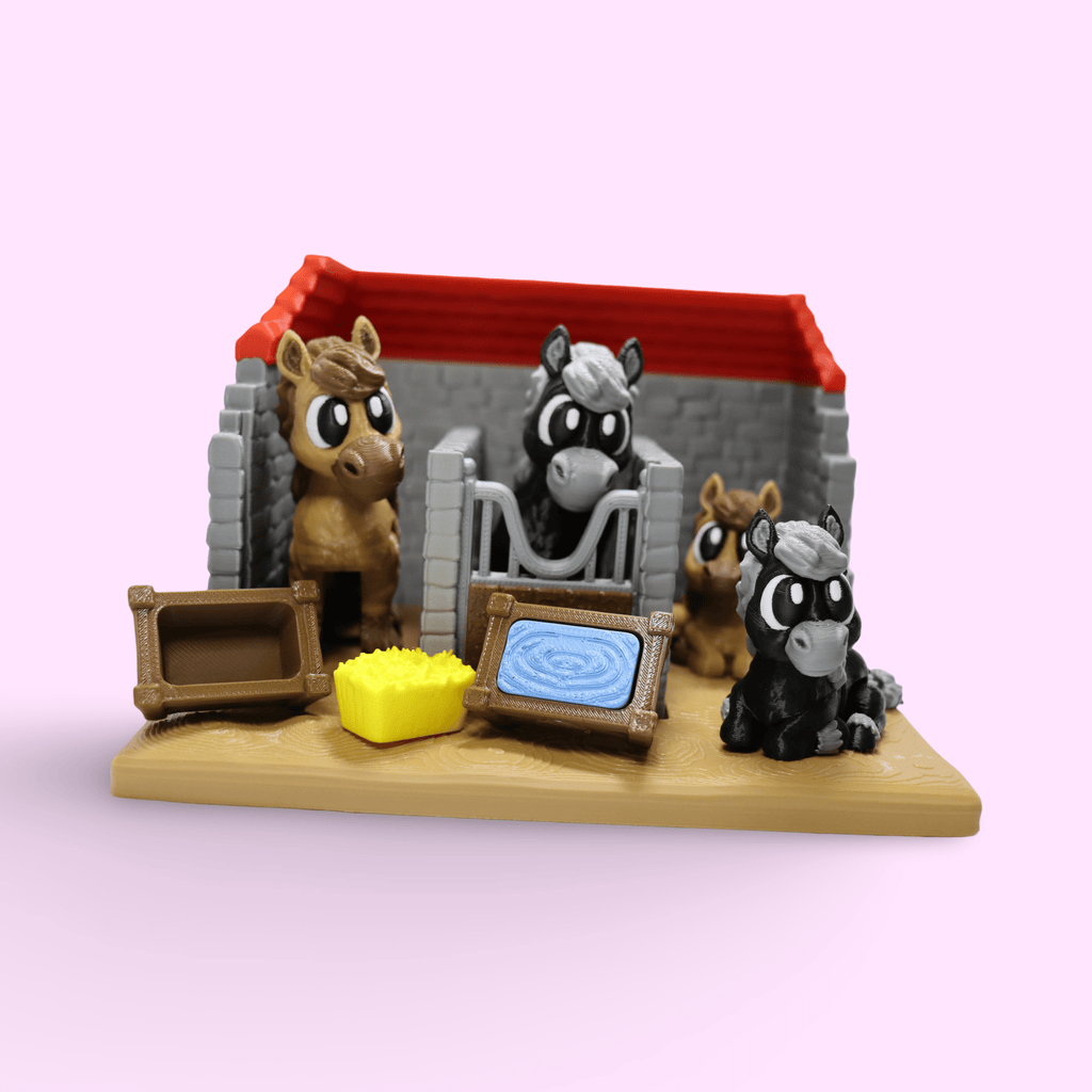 Pferd & Fohlen Spielset – Tierwelt Swiss Made - Protoplot3D