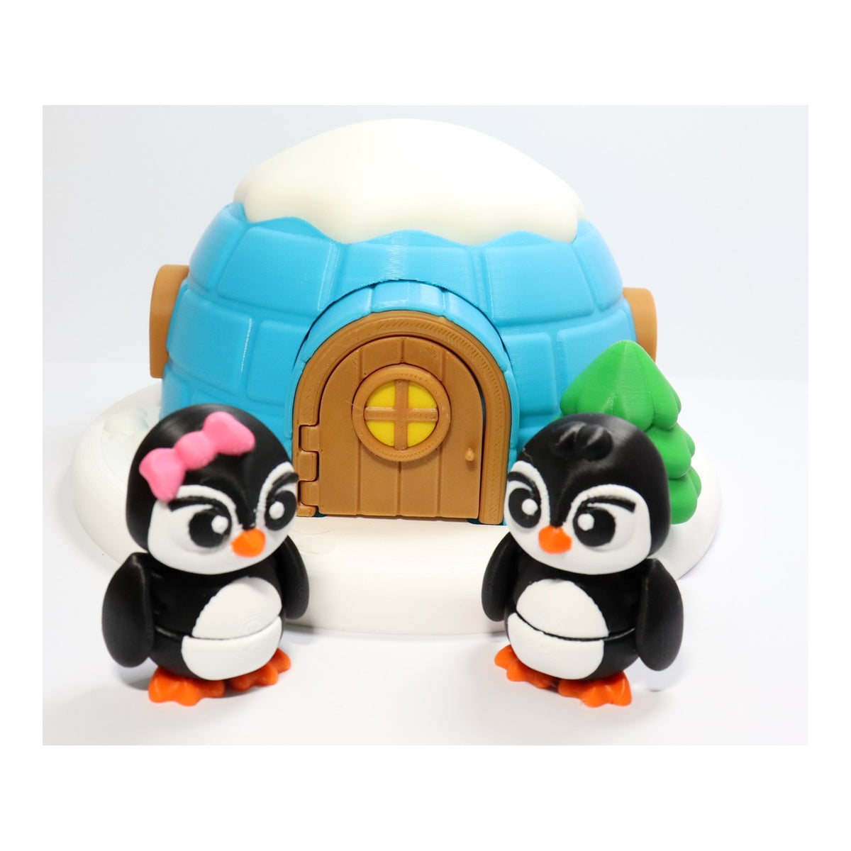 Pinguin Spielset mit Iglu und zwei beweglichen Pinguinfiguren
