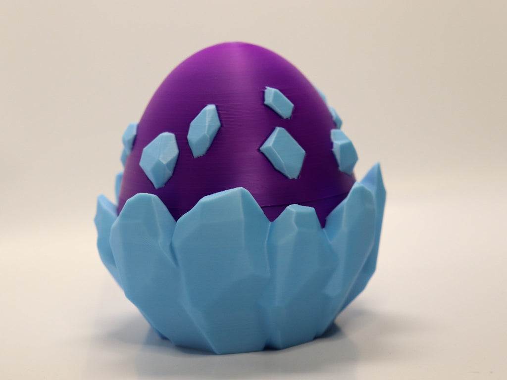 ProtoDrache Eisjuwel mit Ei – Beweglicher 3D Drache – Spielzeug – Swiss Made - Protoplot3D
