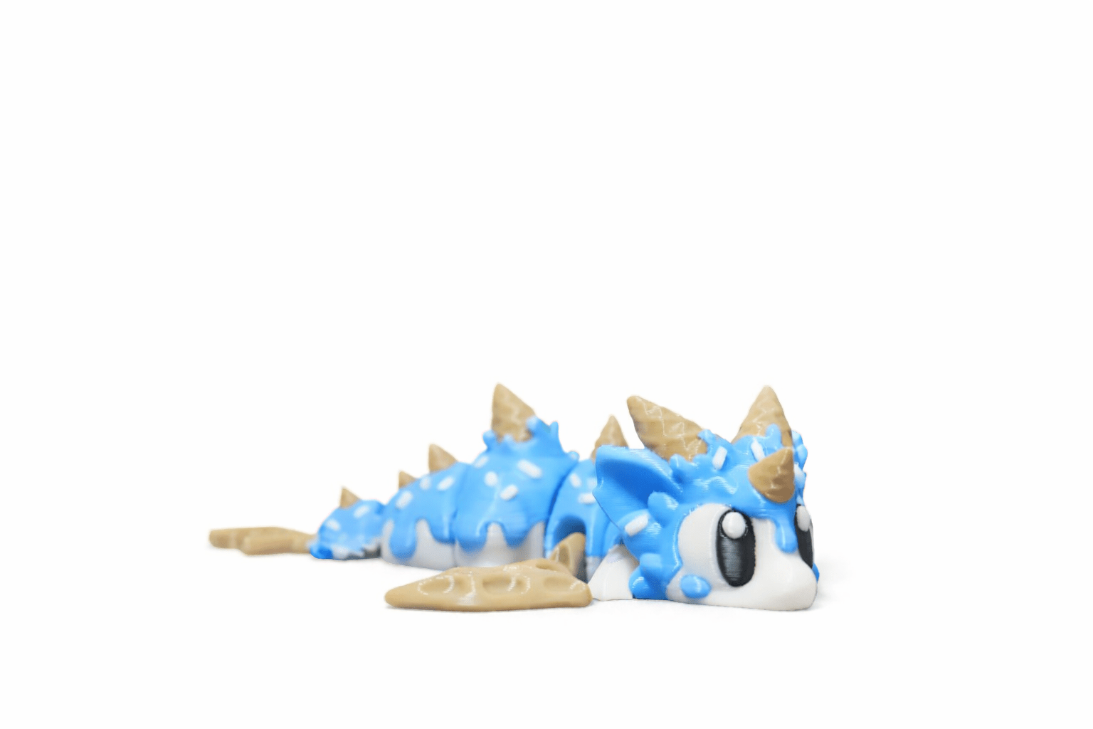 ProtoDrache IceCream – 3D Druck Drache – beweglich – Eis Drache – Spielzeug – Swiss Made - Protoplot3D