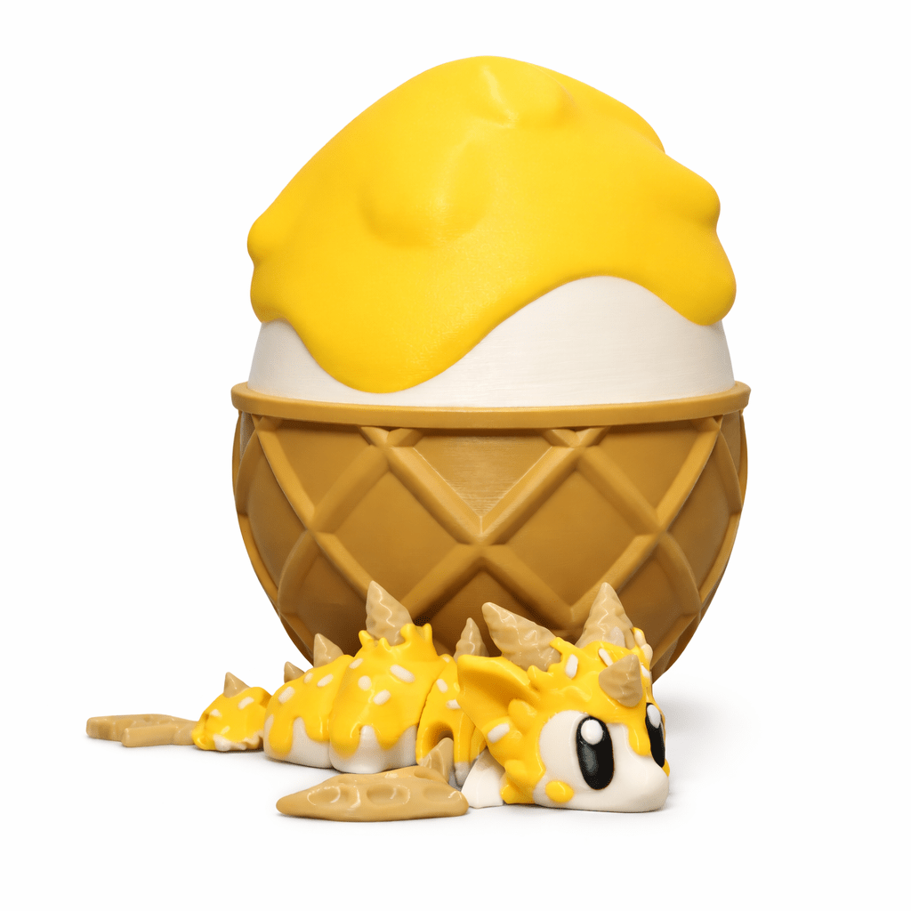 ProtoDrache IceCream – 3D Druck Drache – beweglich – Eis Drache – Spielzeug – Swiss Made - Protoplot3D