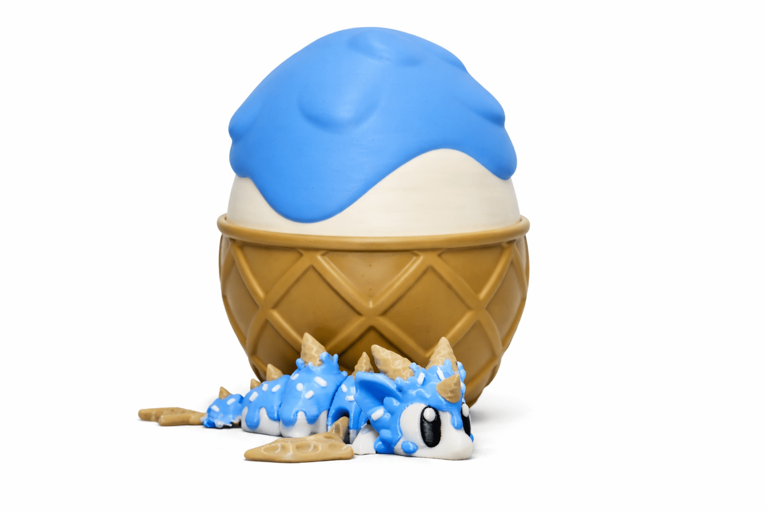 ProtoDrache IceCream – 3D Druck Drache – beweglich – Eis Drache – Spielzeug – Swiss Made - Protoplot3D
