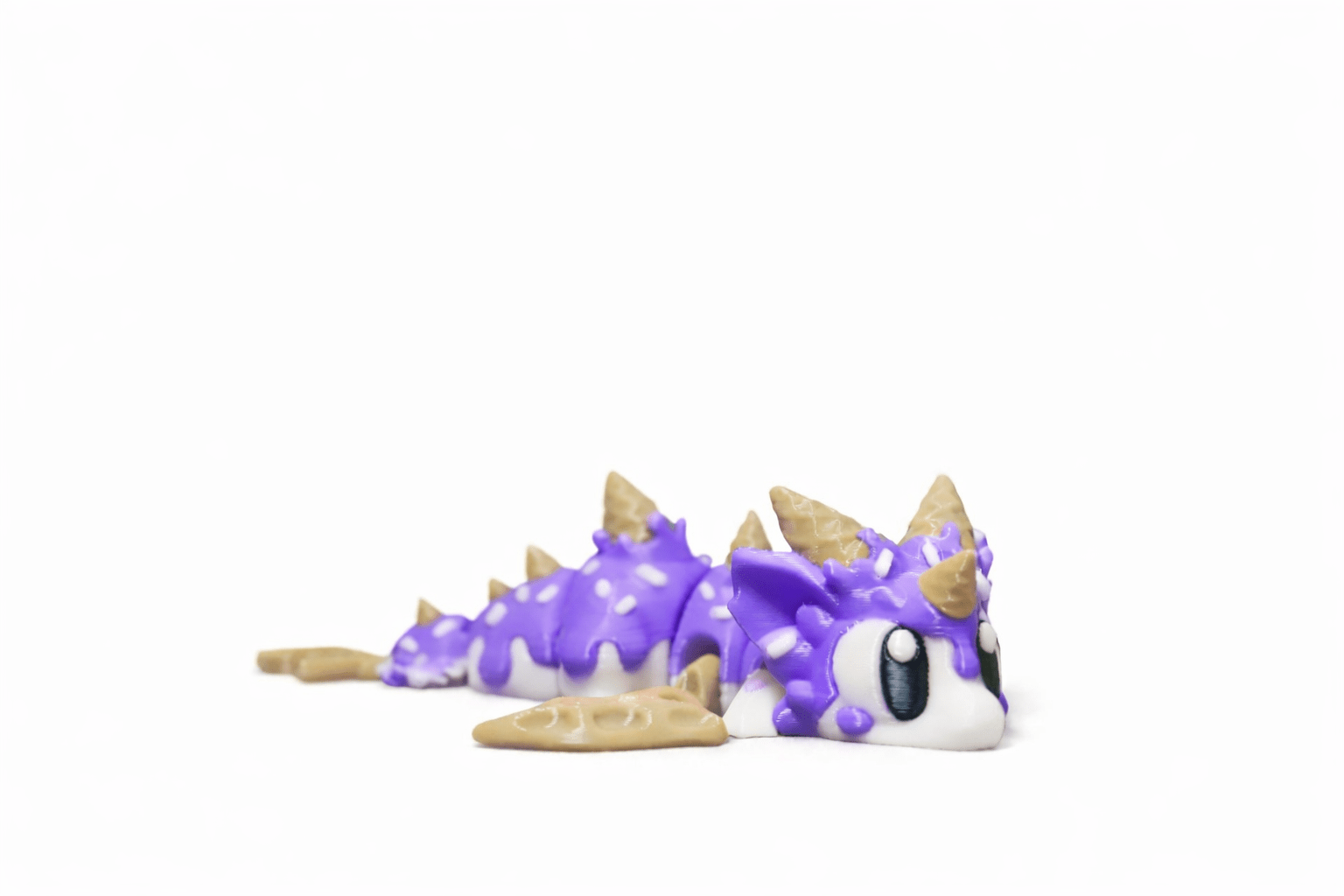 ProtoDrache IceCream – 3D Druck Drache – beweglich – Eis Drache – Spielzeug – Swiss Made - Protoplot3D