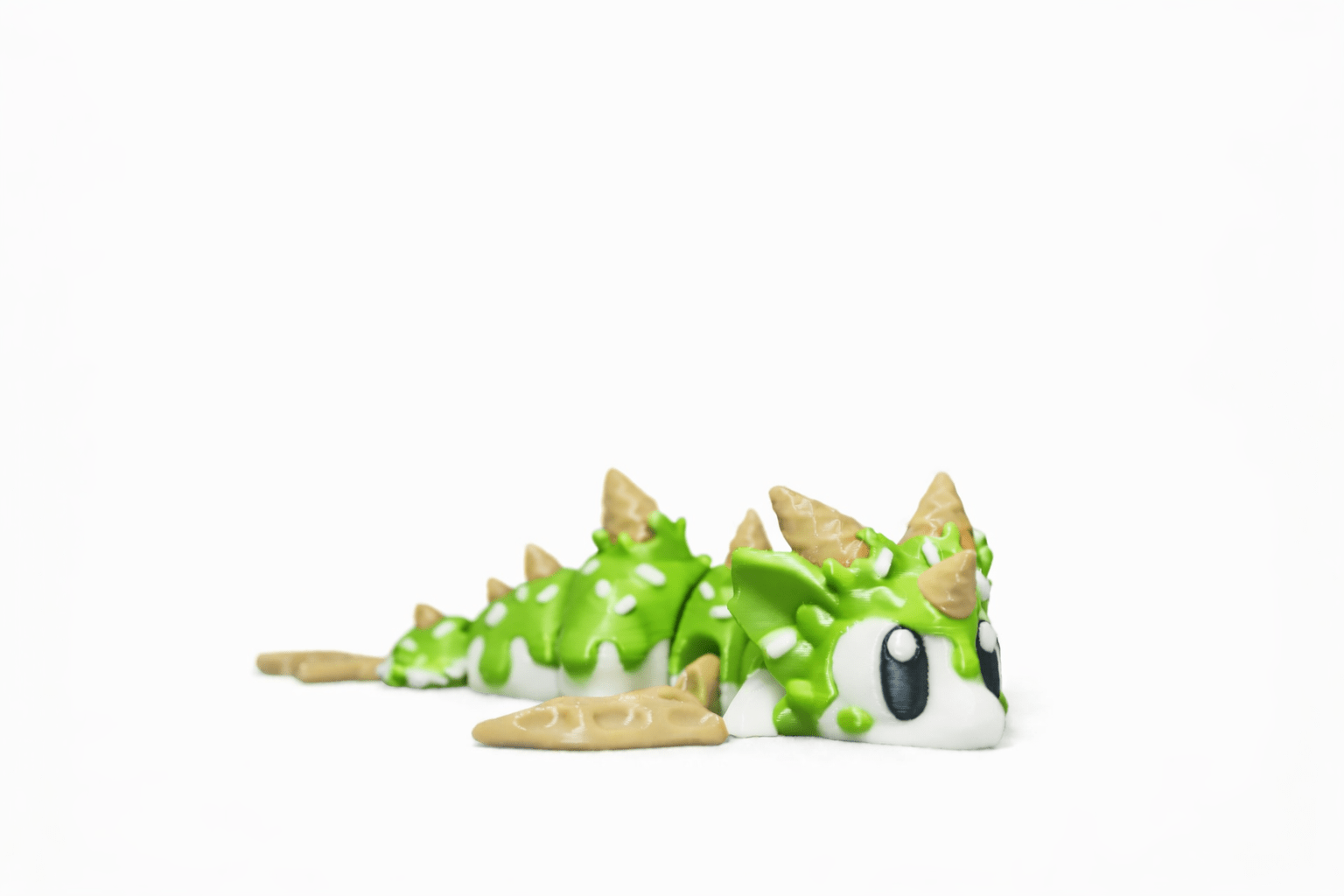 ProtoDrache IceCream – 3D Druck Drache – beweglich – Eis Drache – Spielzeug – Swiss Made - Protoplot3D
