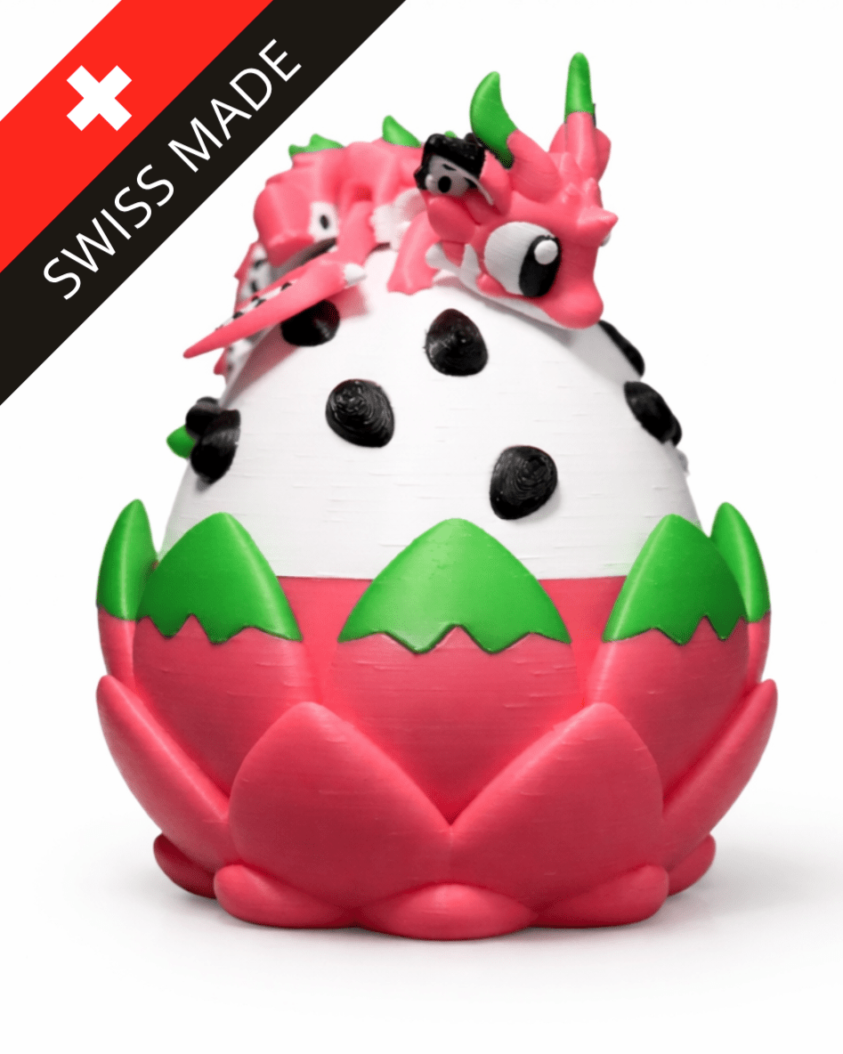 ProtoDrache Pitara – 3D Druck Drache mit Ei – beweglich – Spielzeug Drache – Swiss Made - Protoplot3D