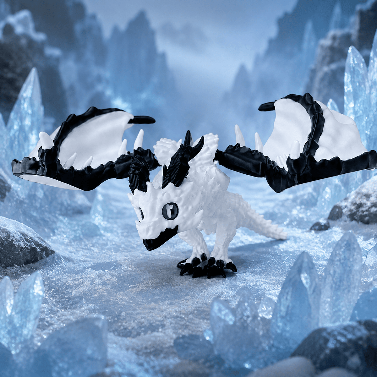 ProtoDrache Polarsturm – Bewegliche 3D-Drachenfigur - ProtoPlot3D