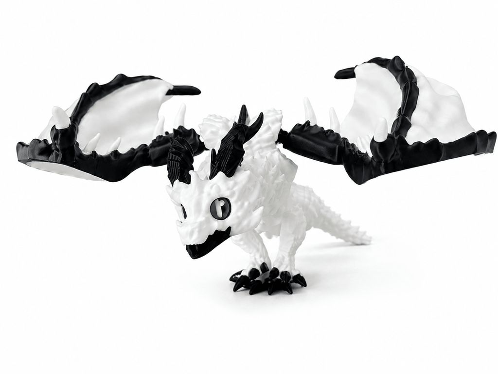 ProtoDrache Polarsturm – Beweglicher 3D Drache – Drachenfigur – Swiss Made - Protoplot3D