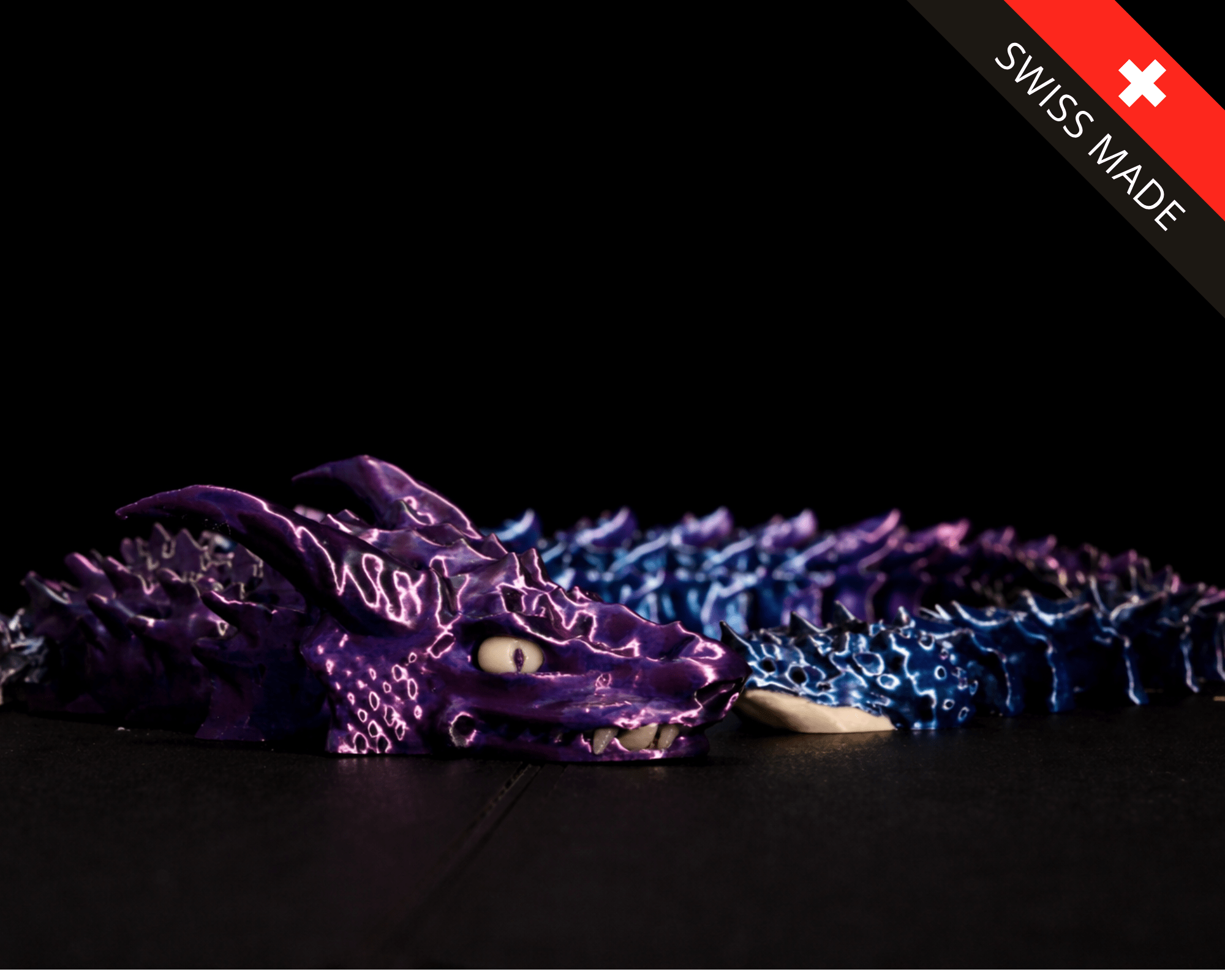 ProtoDrache SchattenBlitz – 3D Druck Drache – beweglich – Silk Drache – Spielzeug Drache – Swiss Made - Protoplot3D