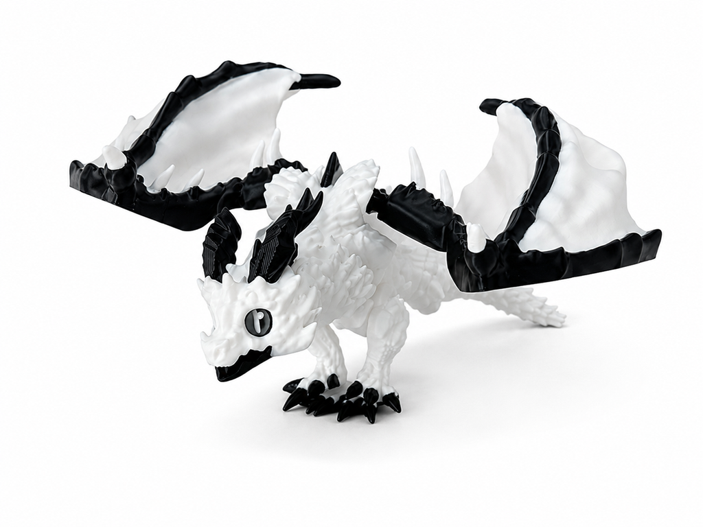 ProtoDrache Polarsturm – Beweglicher 3D Drache – Drachenfigur – Swiss Made