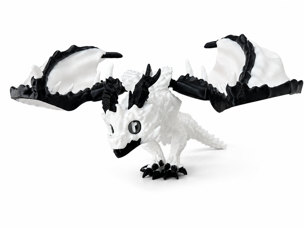 ProtoDrache Polarsturm – Beweglicher 3D Drache – Drachenfigur – Swiss Made
