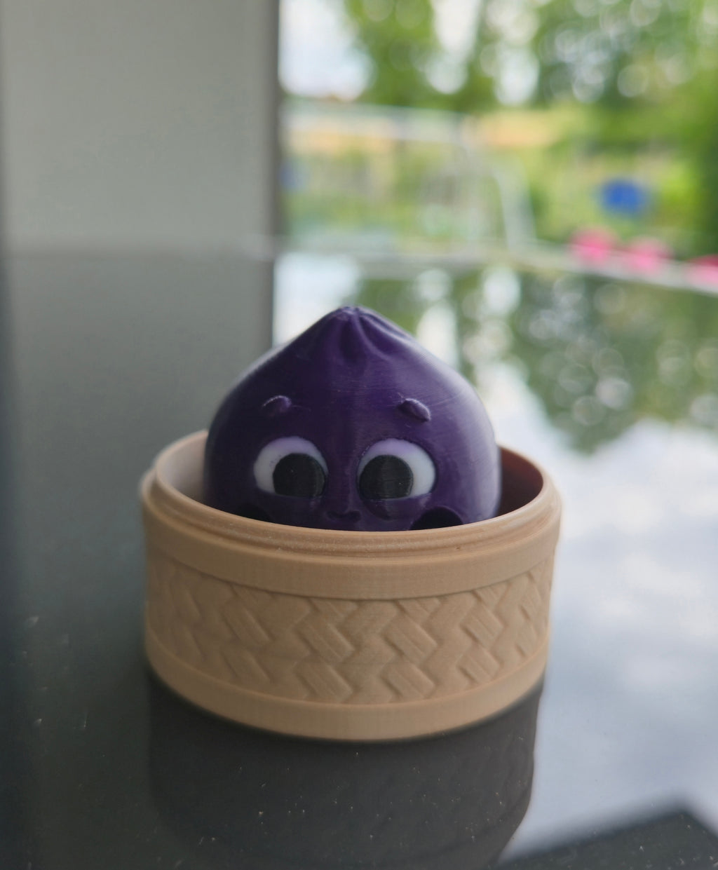 Dumpling Schlüsselanhänger mit Klickfunktion und Box – Kawaii Sammelfigur – Swiss Made