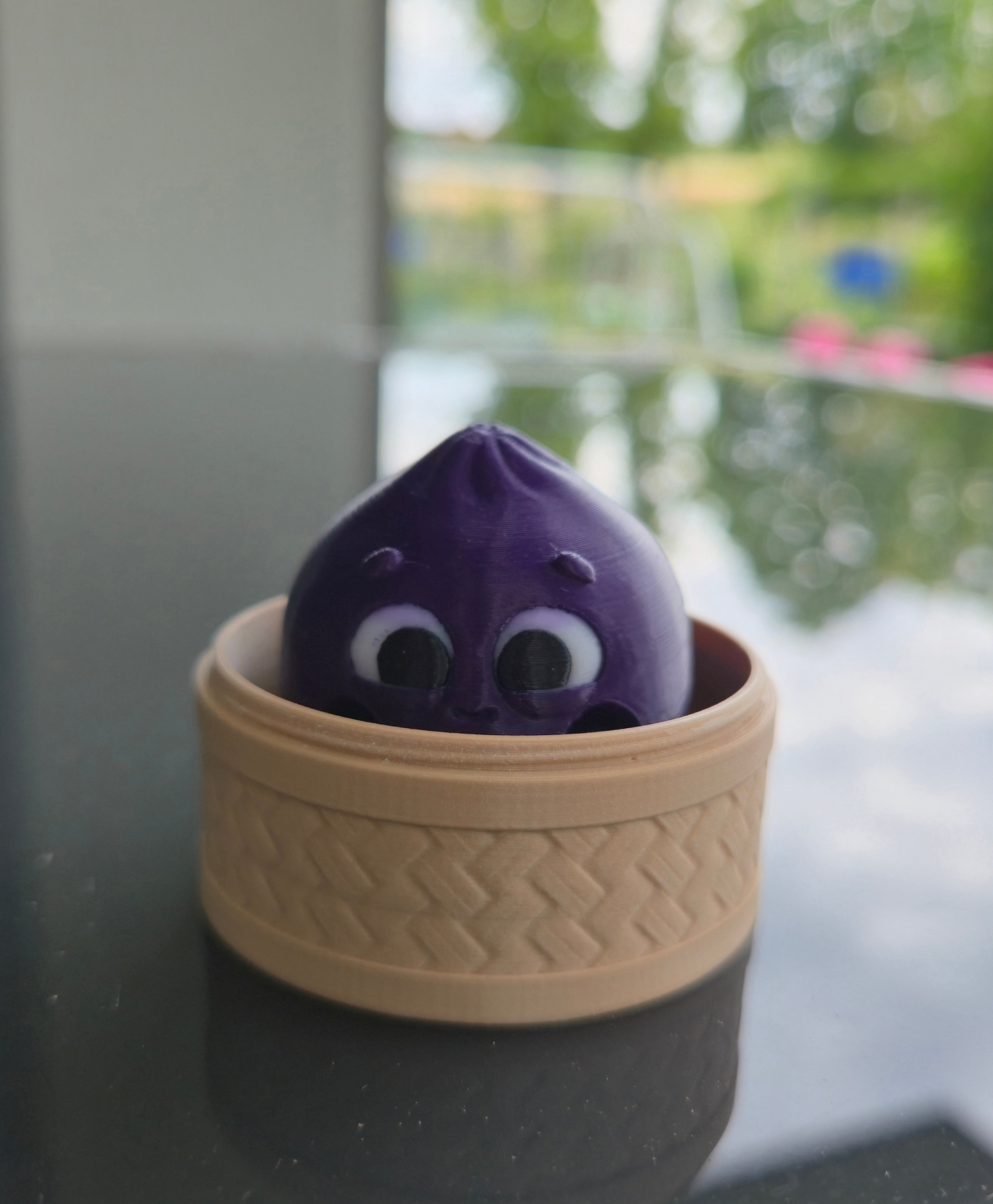 Dumpling Schlüsselanhänger mit Klickfunktion und Box – Kawaii Sammelfigur – Swiss Made
