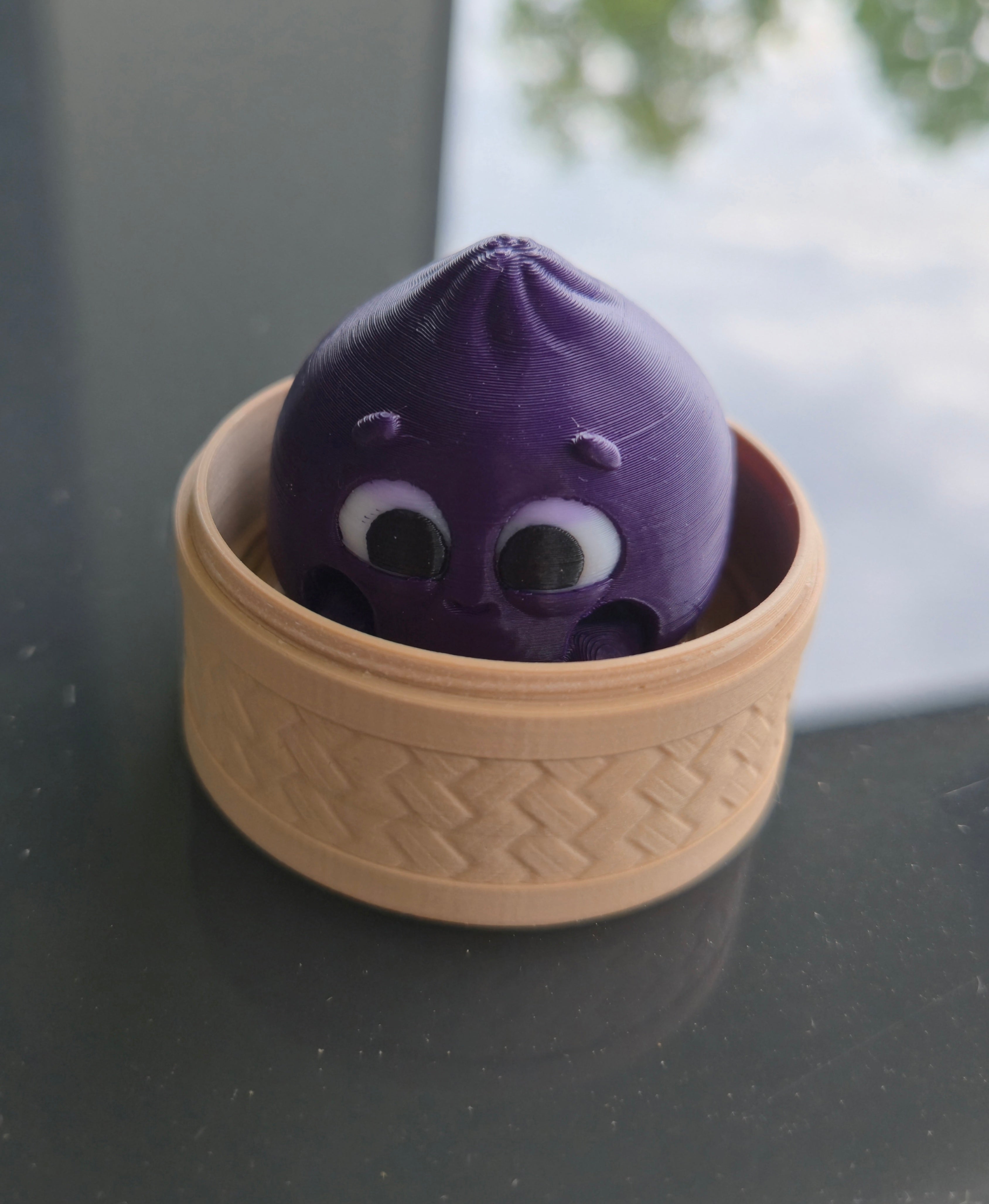 Dumpling Schlüsselanhänger mit Klickfunktion und Box – Kawaii Sammelfigur – Swiss Made