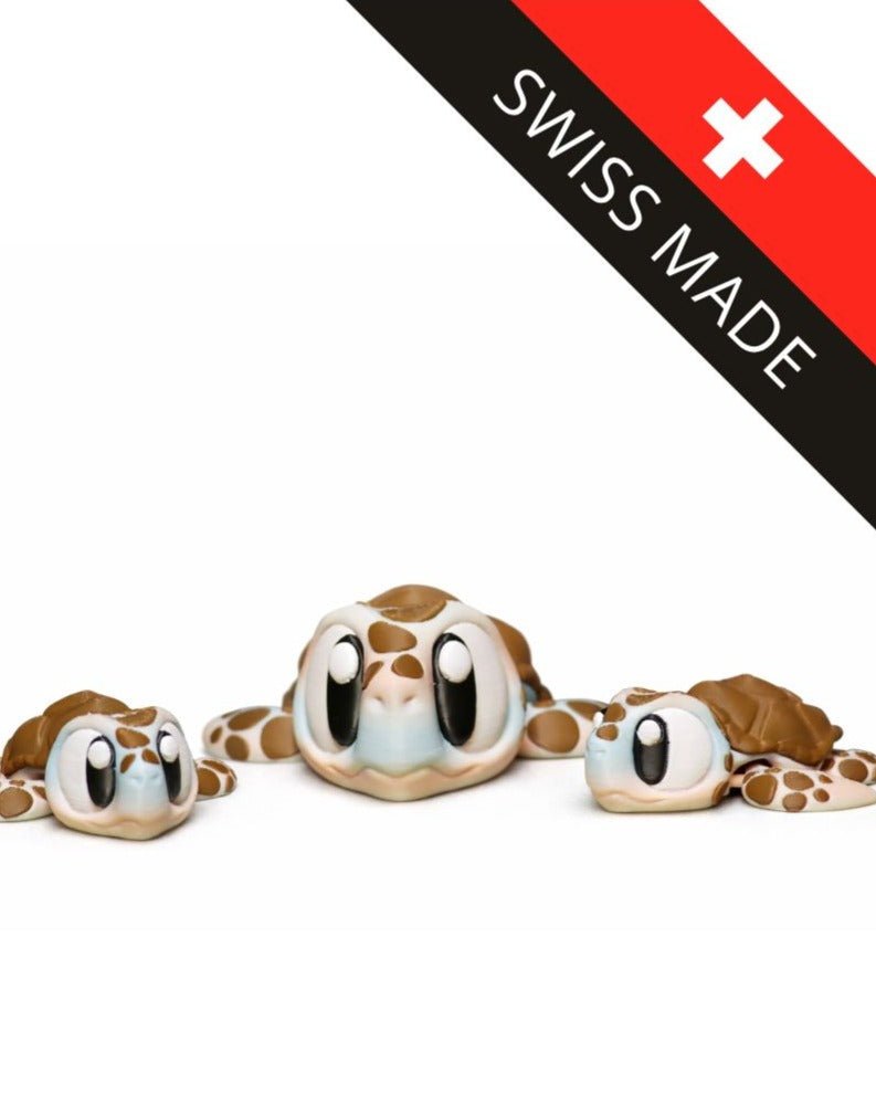 Schildkröten Familie Spielset – 3D Druck Tierfiguren – Baby & Mami – Spielzeug – Swiss Made - Protoplot3D