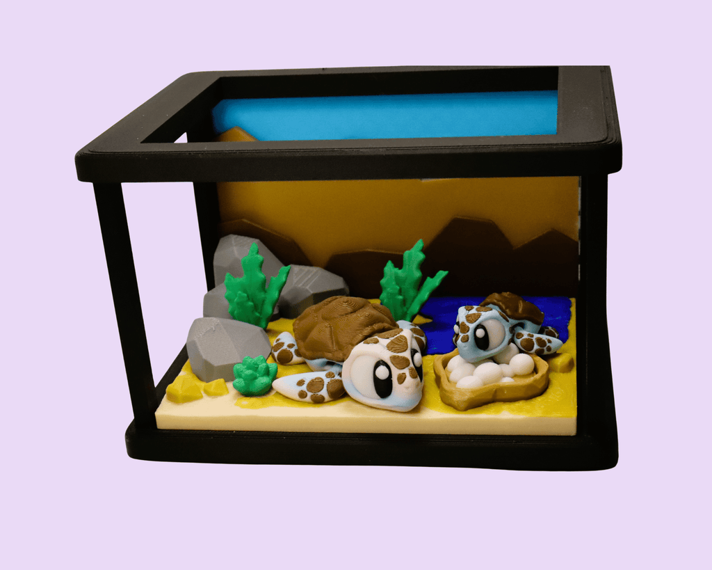 Schildkröten Spielset mit Terrarium – 3D Druck Swiss Made - Protoplot3D