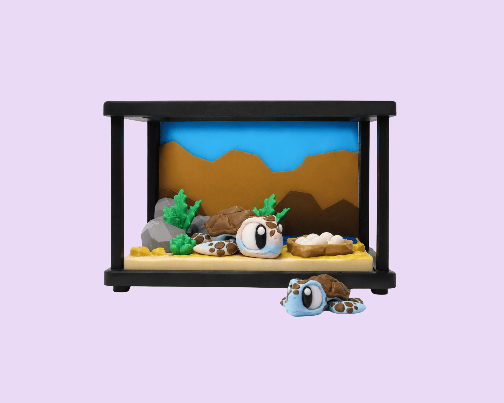 Schildkröten Spielset mit Terrarium – 3D Druck Swiss Made - Protoplot3D